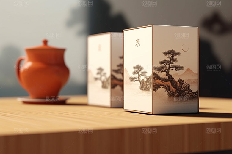 茶叶包装立体茶叶罐模型