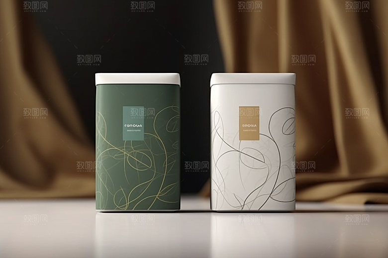 茶叶包装中式茶叶罐模型