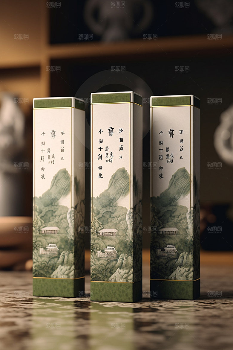 茶叶包装中国风茶叶罐模型