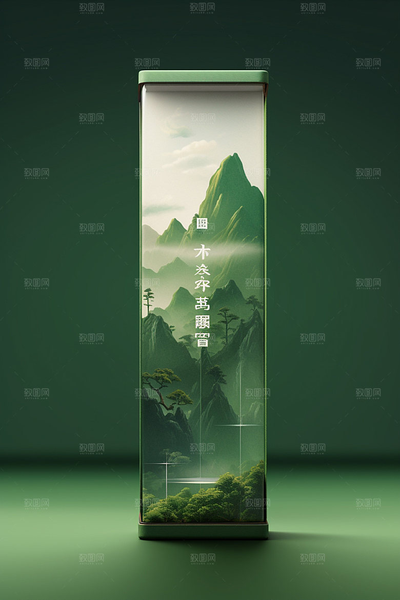 茶叶包装中式立体模型