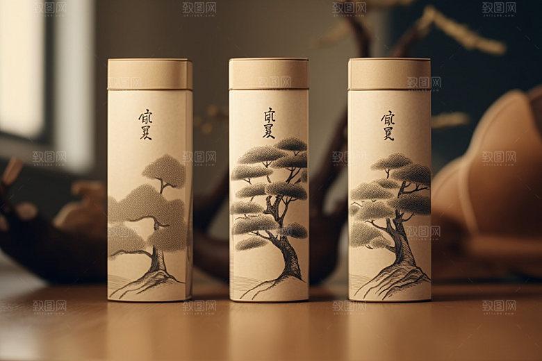 茶叶包装传统茶叶罐模型