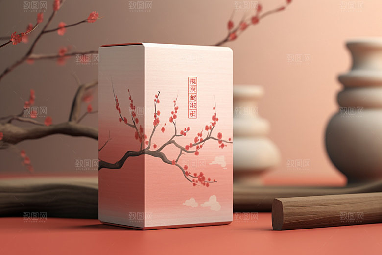 茶叶包装中国风茶叶罐模型