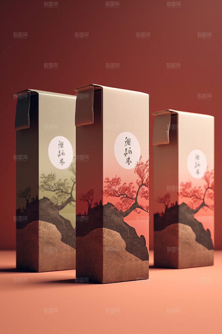 茶叶包装中式传统模型