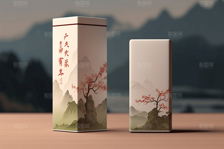 茶叶包装3D中式模型