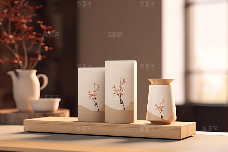 茶叶包装茶叶罐中式模型