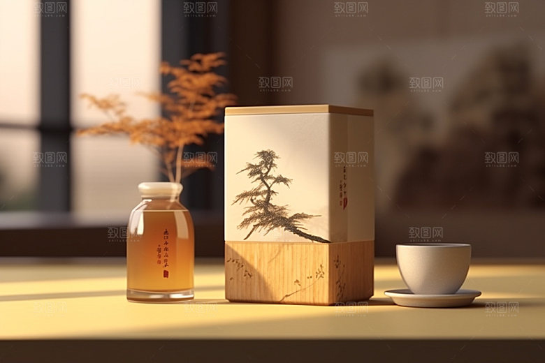 茶叶包装立体茶叶罐模型