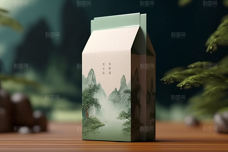茶叶包装中式茶叶罐模型