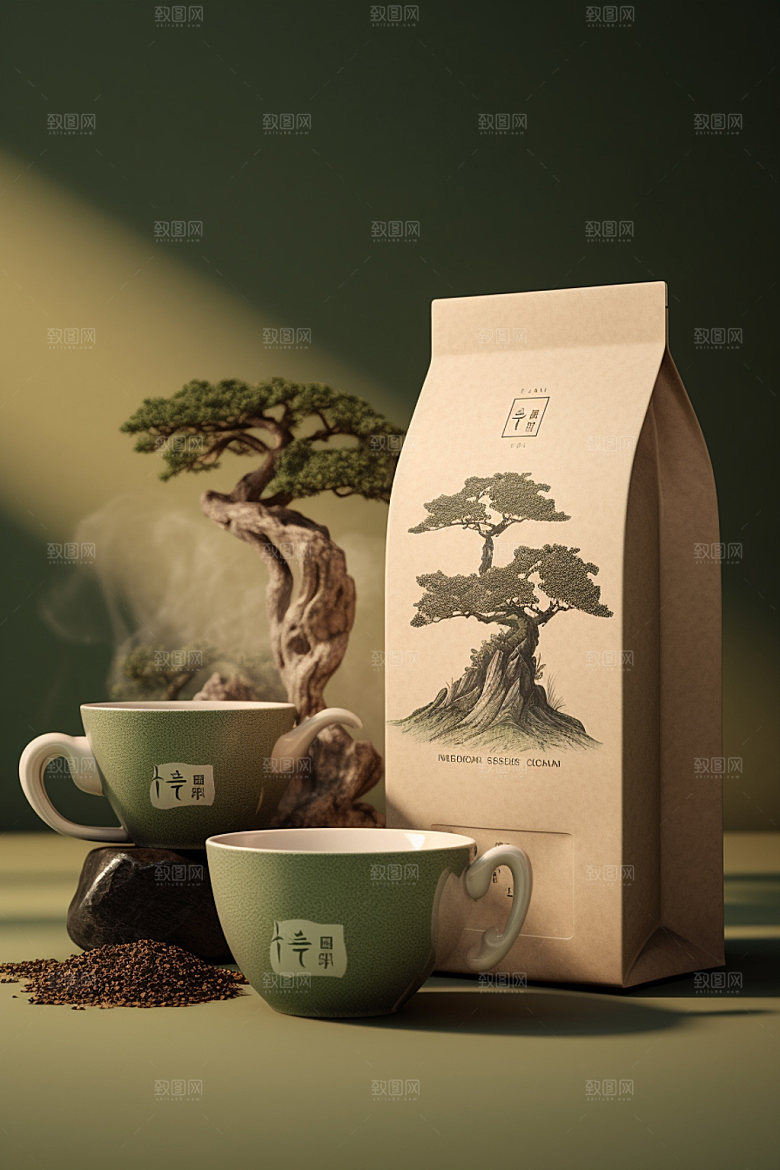 茶叶包装中国风传统模型