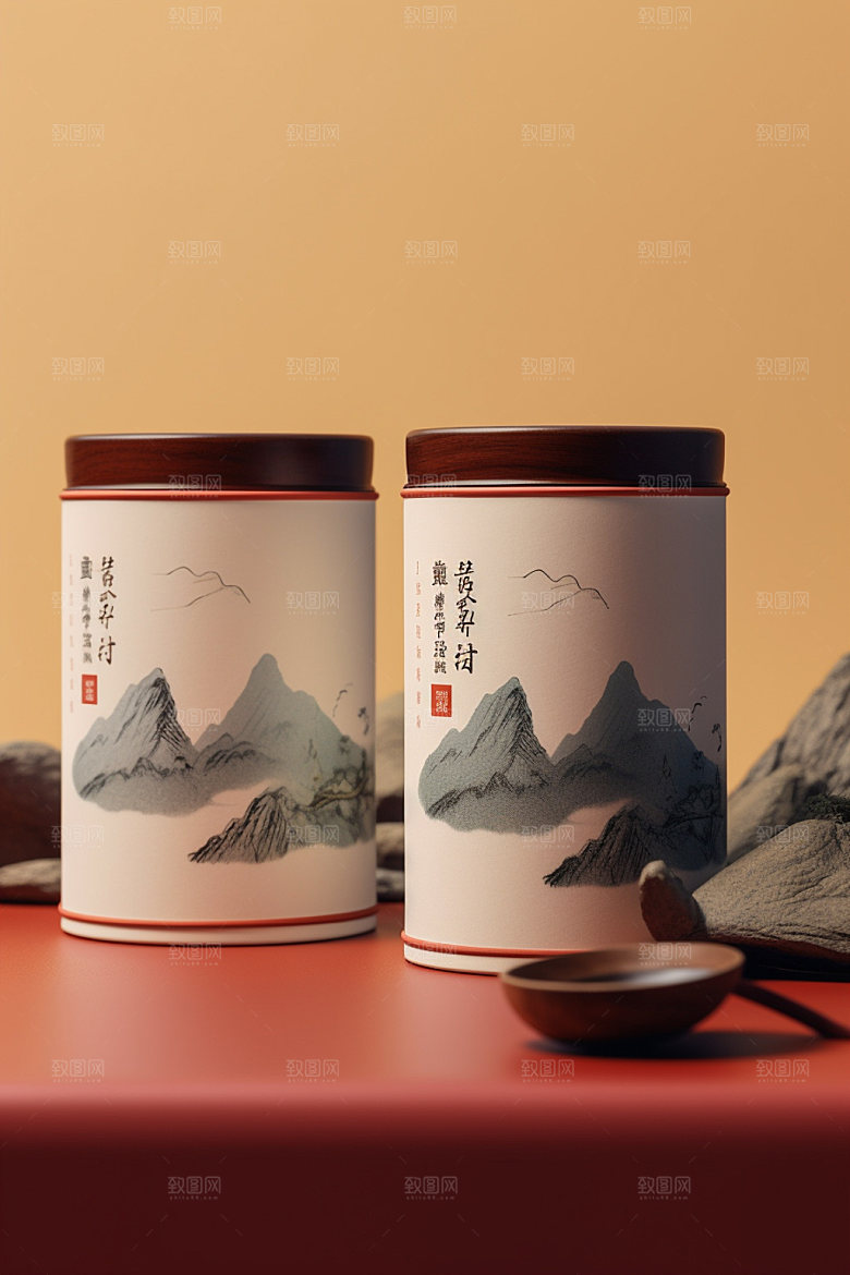 茶叶包装传统茶叶罐模型