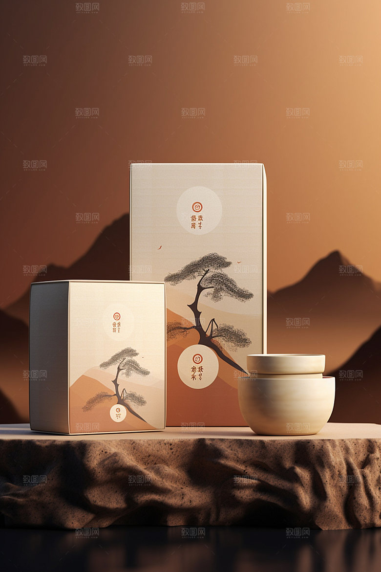 茶叶包装传统3D模型