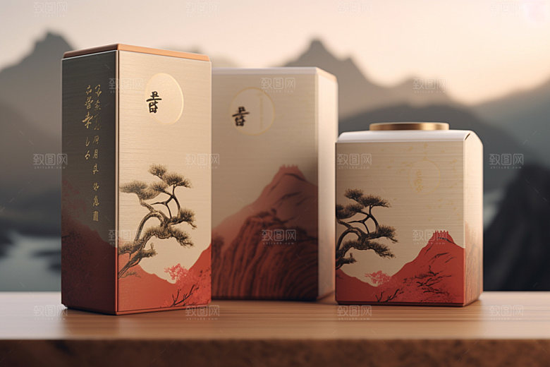 茶叶包装传统3D模型