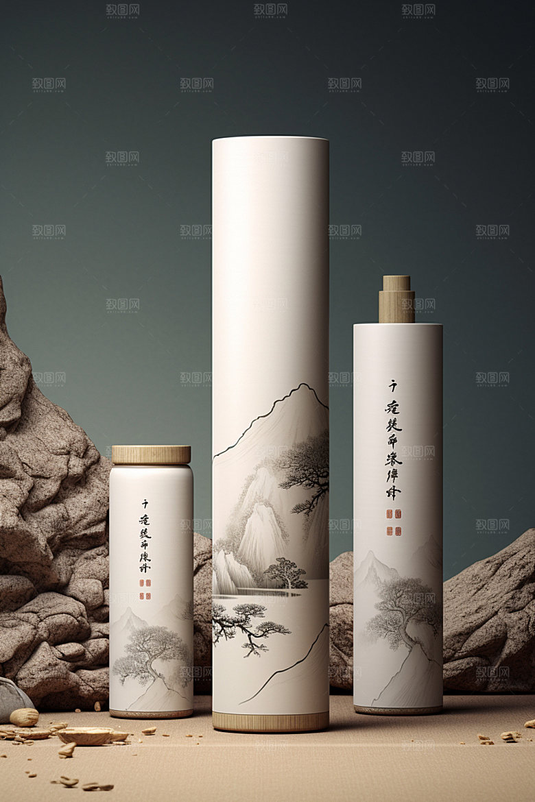 茶叶包装中国风传统模型