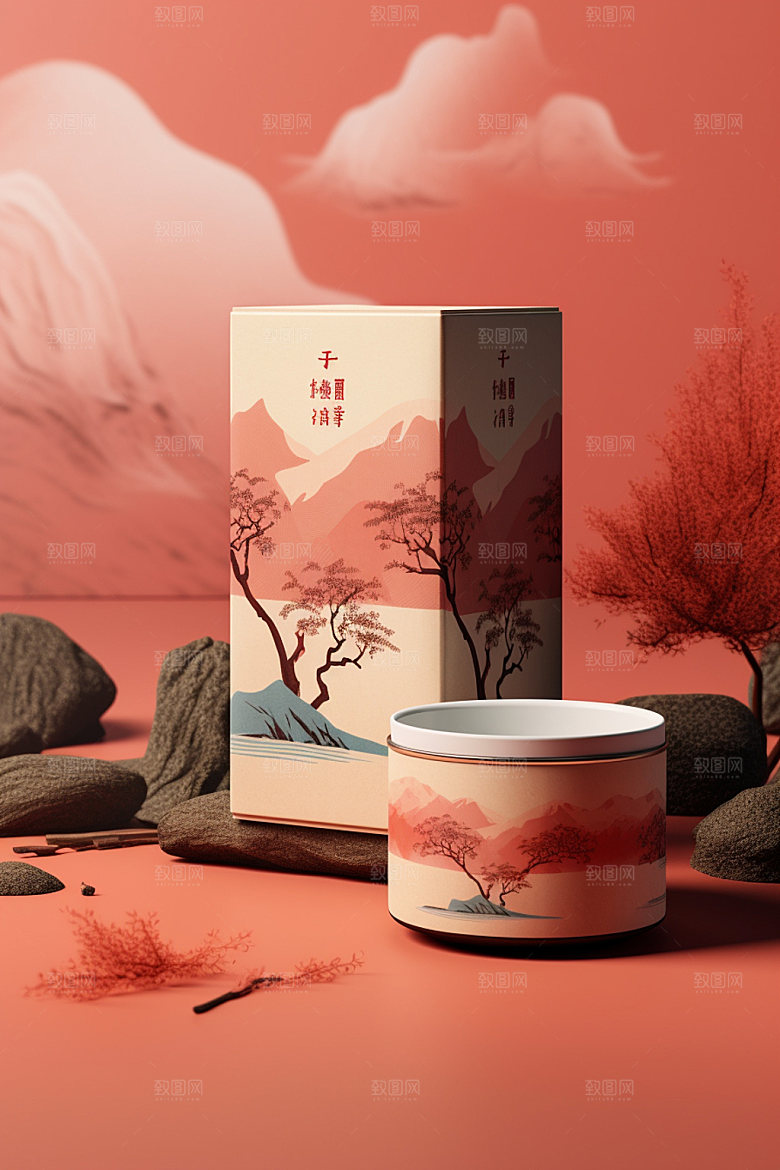 茶叶包装包装设计茶叶罐模型
