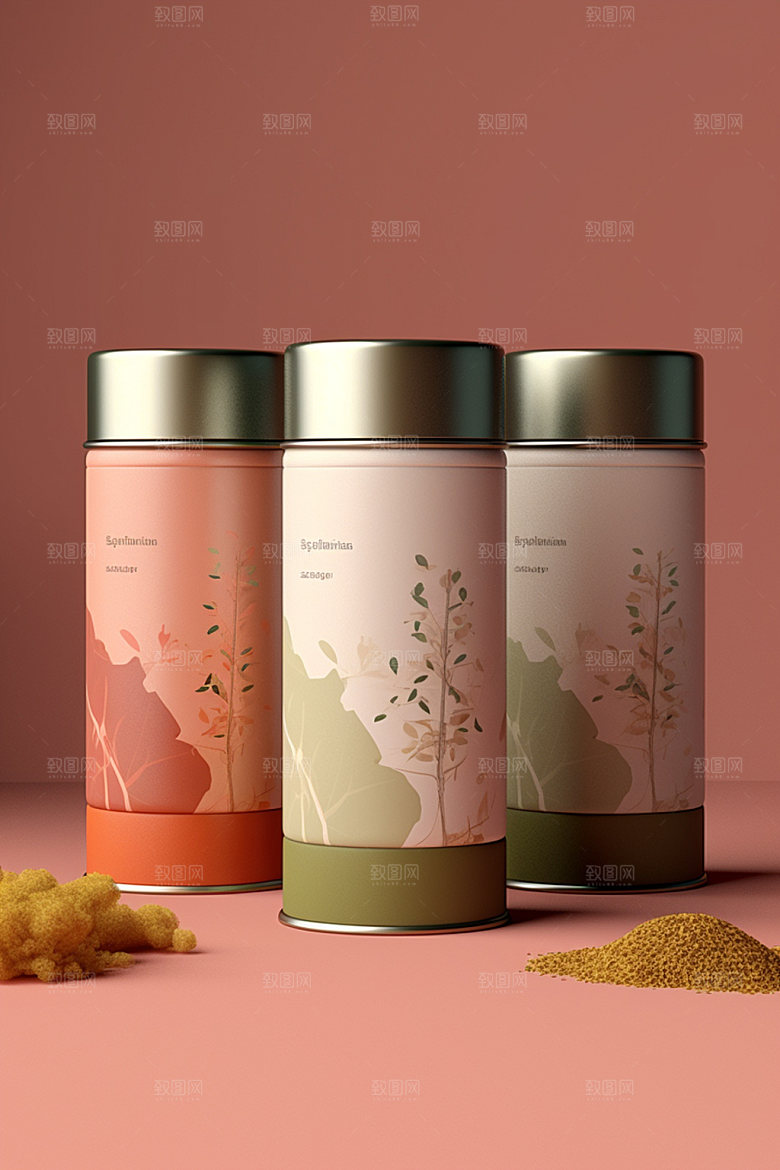 茶叶包装中式茶叶罐模型
