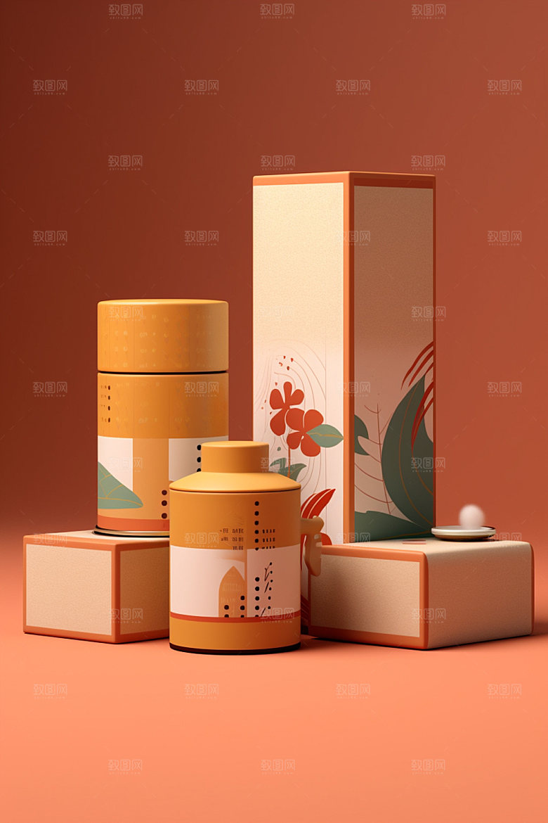 茶叶包装传统中式模型