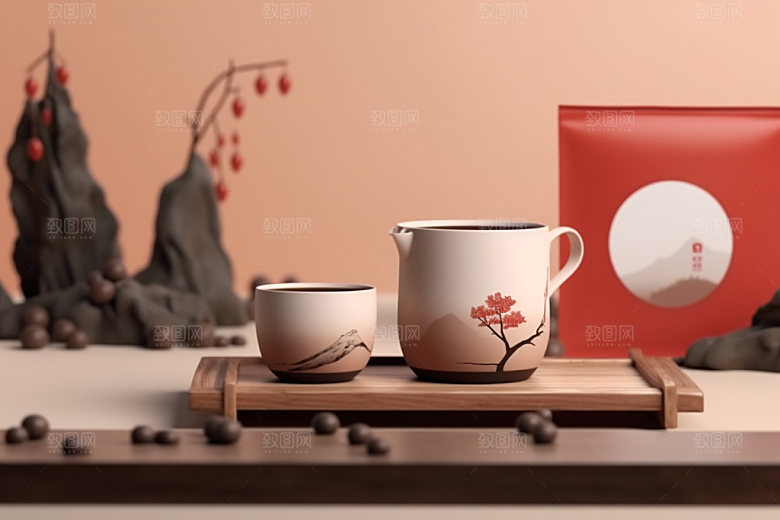 茶叶包装3D中国风模型