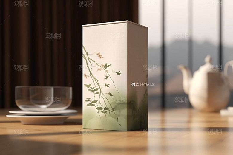 茶叶包装茶叶罐中式模型