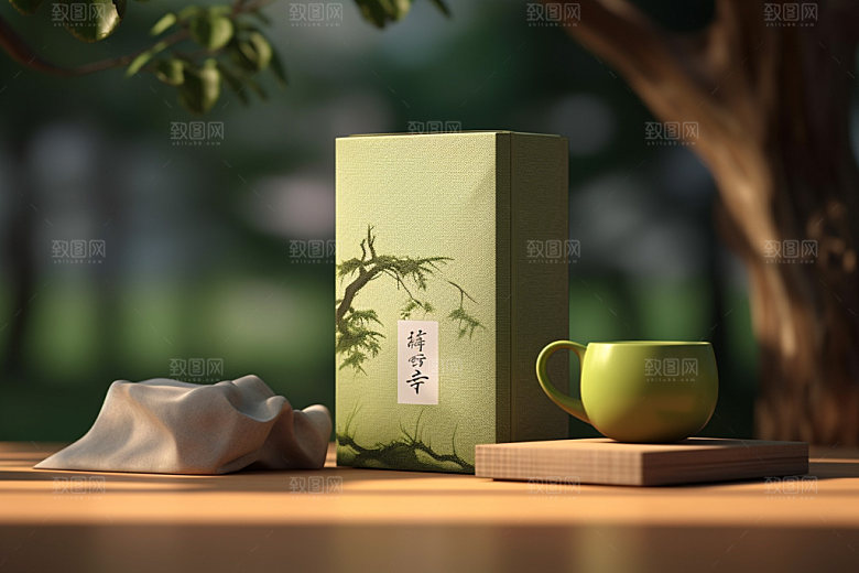 茶叶包装中式茶叶罐模型
