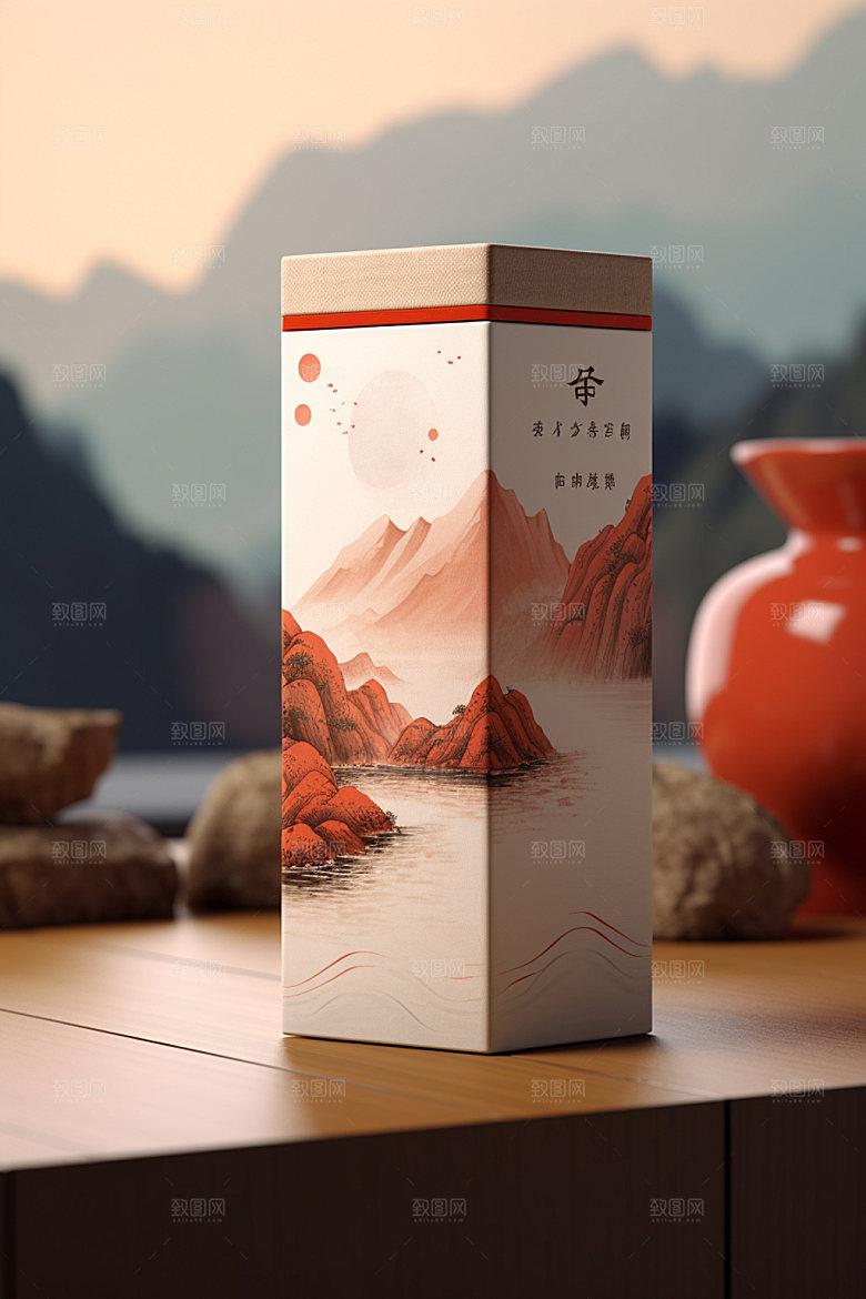 茶叶包装中式中国风模型