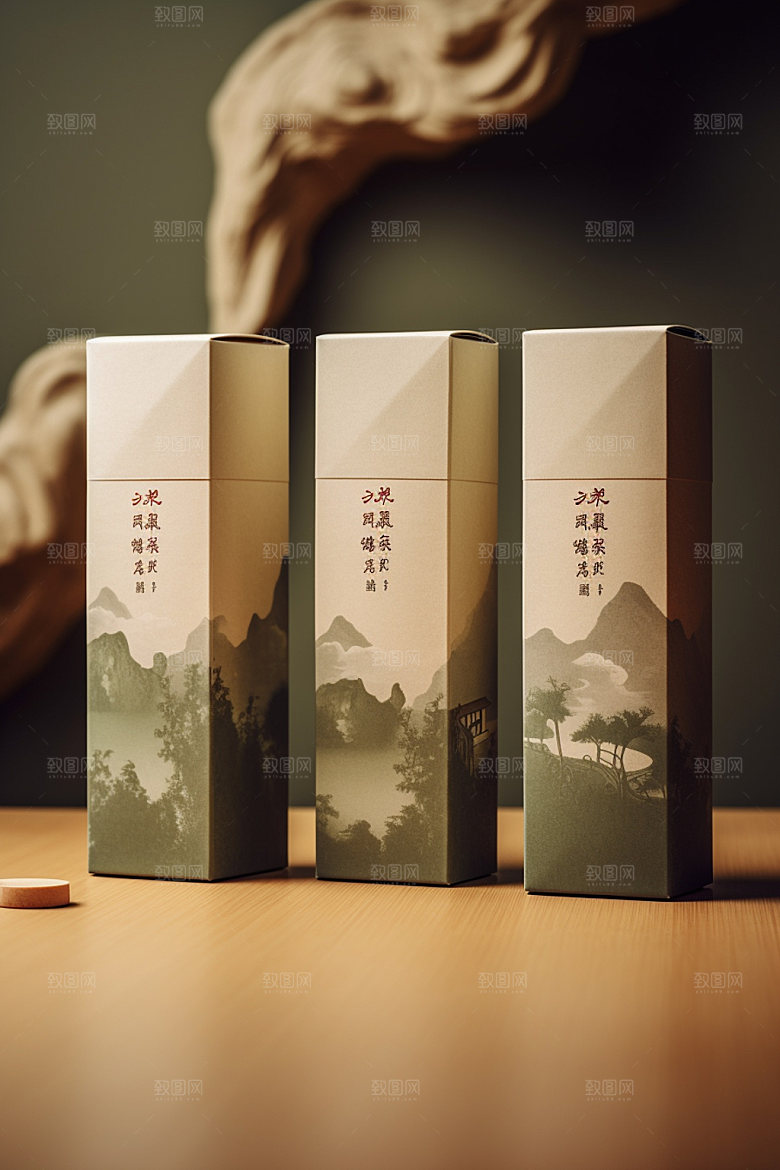 茶叶包装中国风3D模型