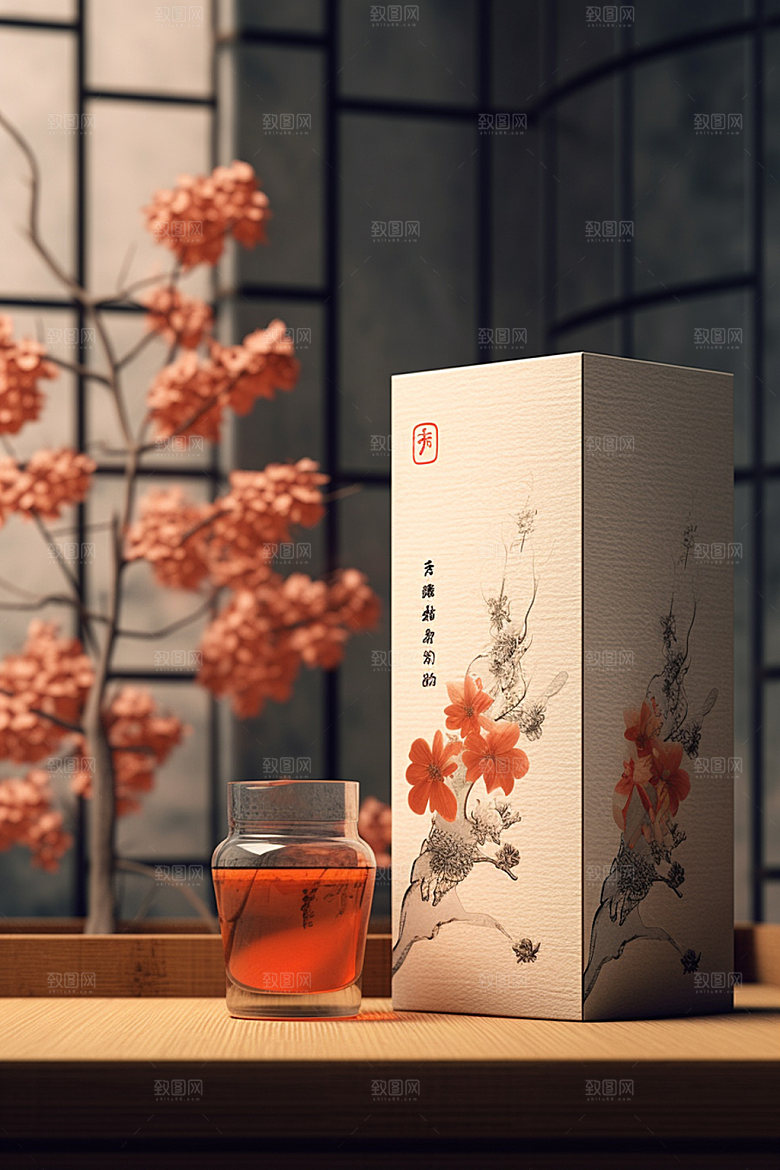 茶叶包装茶叶罐中式模型