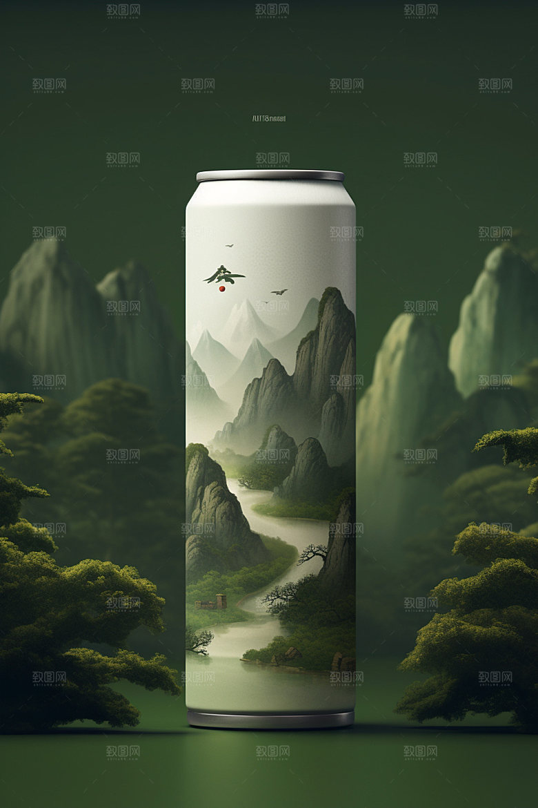 茶叶包装中式立体模型