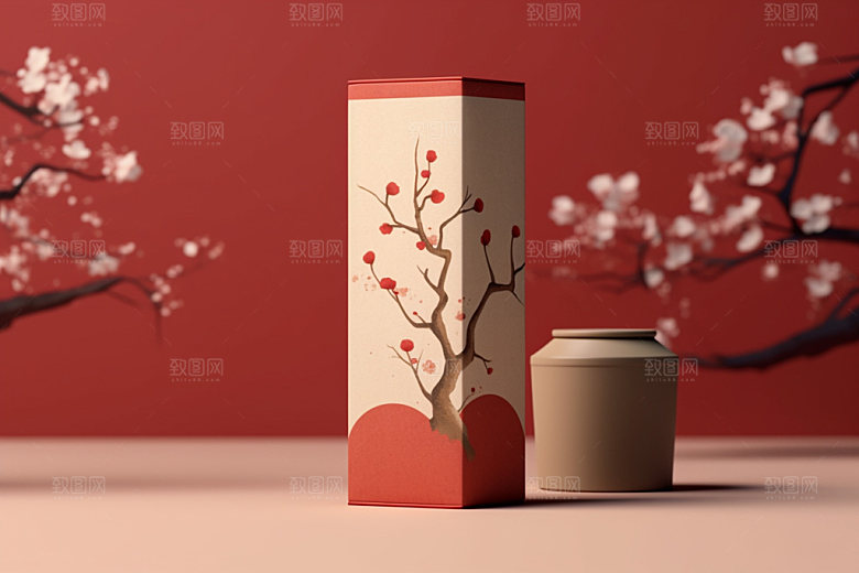 茶叶包装传统3D模型