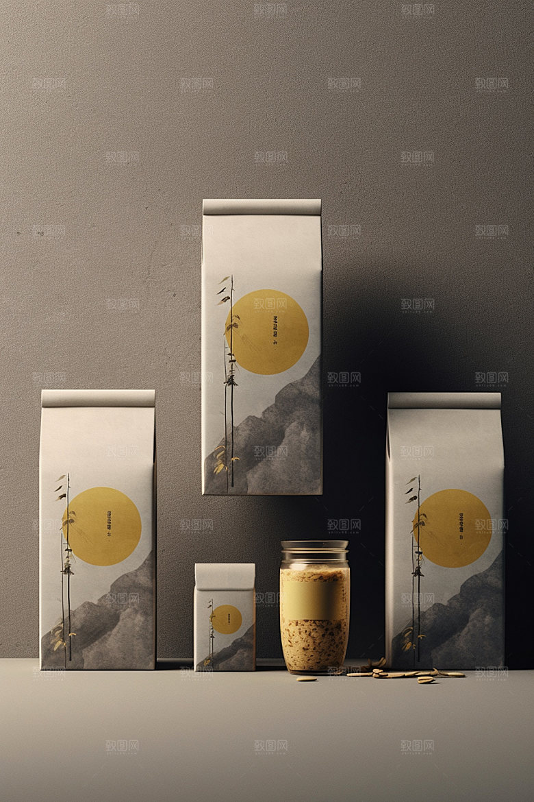 茶叶包装中国风包装设计模型
