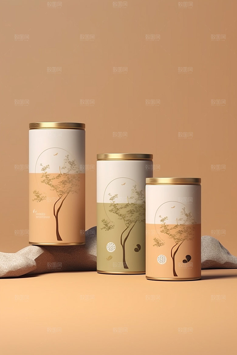 茶叶包装中国风立体模型