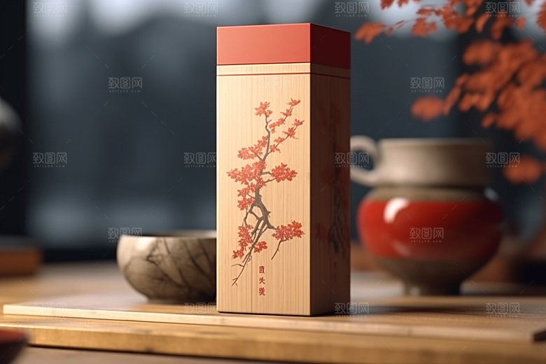 茶叶包装中式立体模型