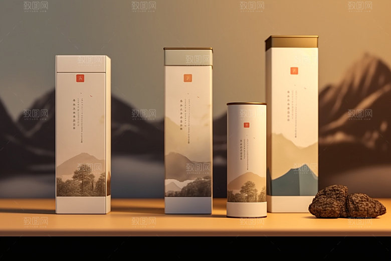 茶叶包装3D中式模型