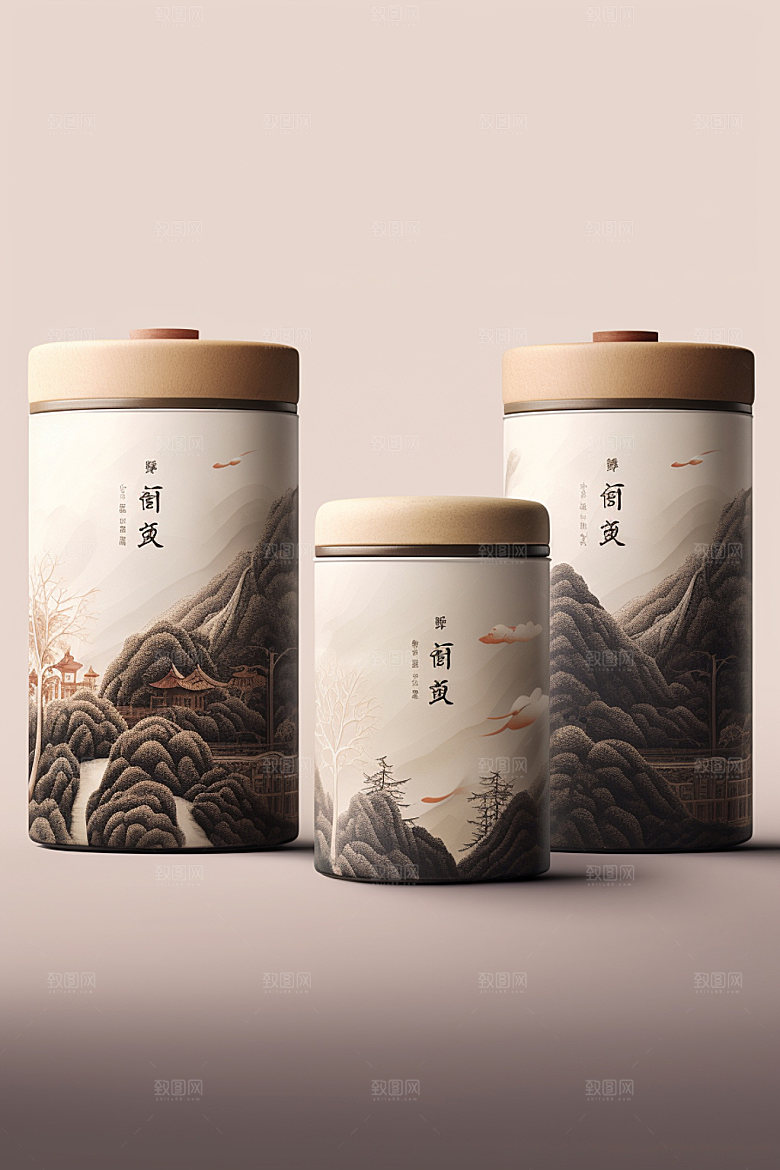 茶叶包装包装设计中国风模型