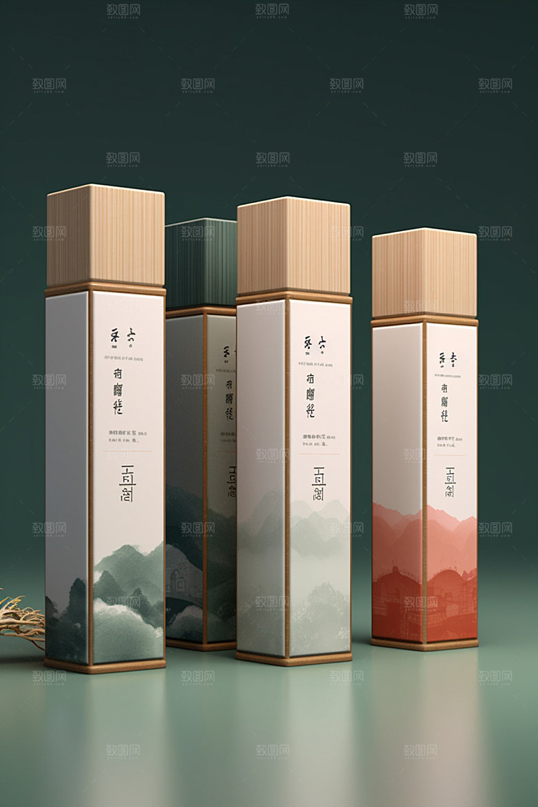 茶叶包装茶叶罐中式模型