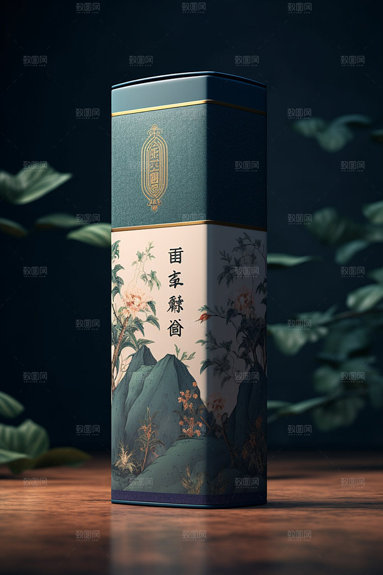 茶叶包装中国风传统模型