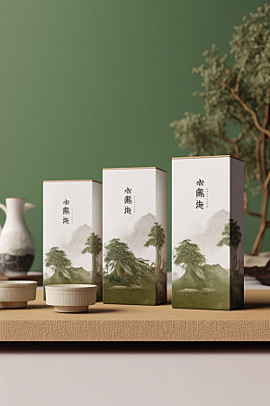 茶叶罐传统中国风模型