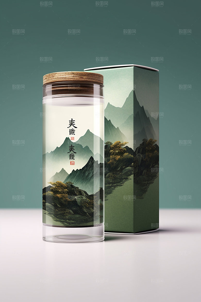 茶叶罐包装设计传统模型