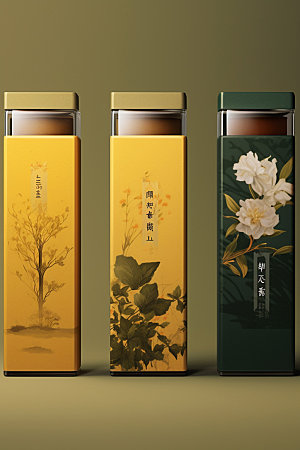 茶叶罐传统中国风模型