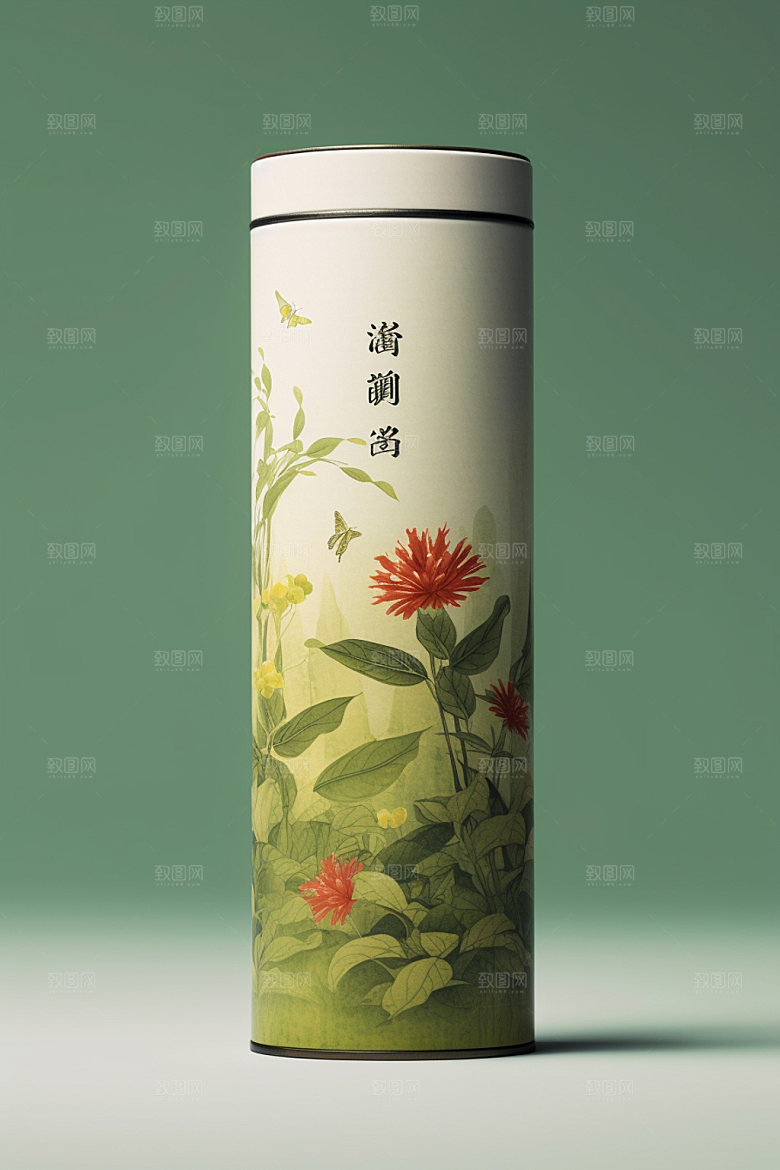 茶叶罐立体中式模型