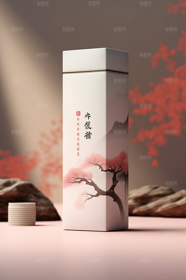 茶叶罐茶叶盒中式模型