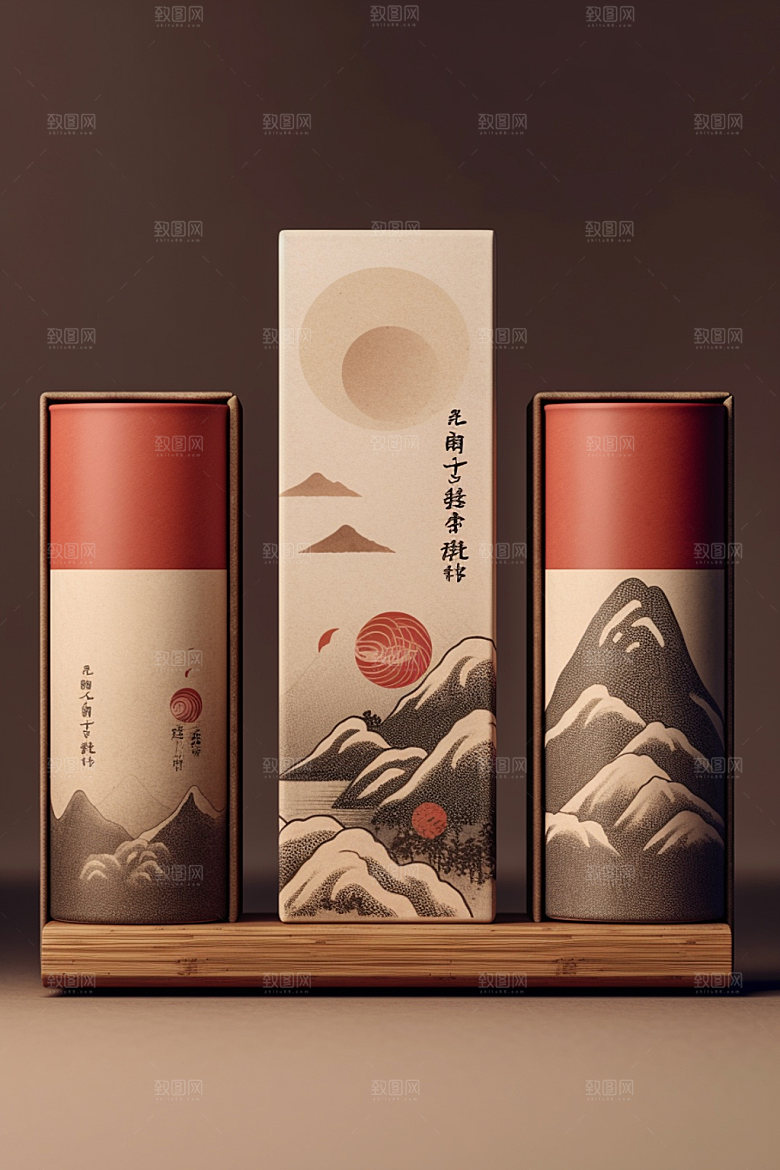 茶叶罐传统立体模型