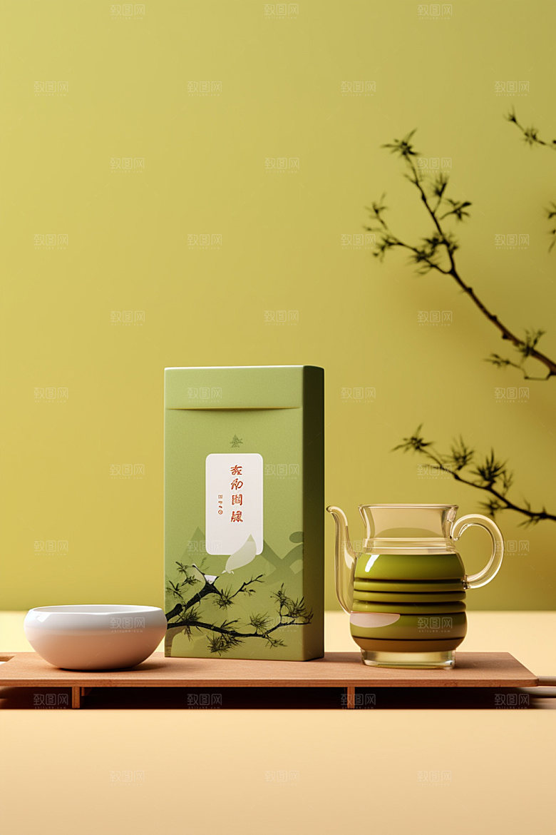 茶叶罐包装设计中国风模型