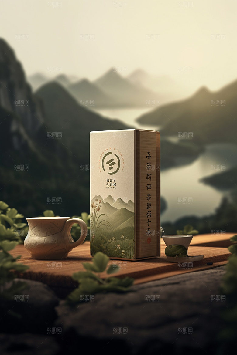 茶叶罐立体中国风模型