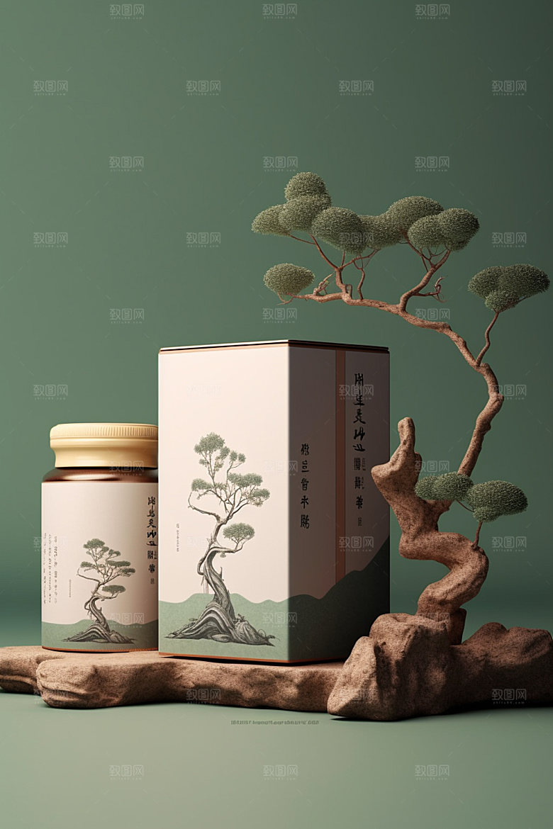 茶叶罐传统包装设计模型
