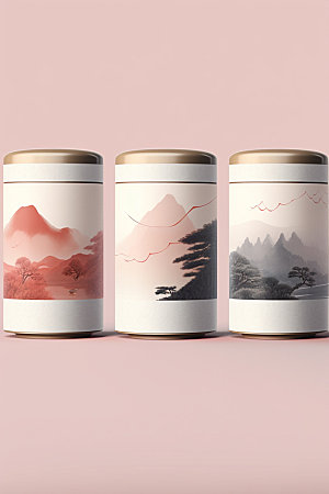 茶叶罐中国风包装设计模型