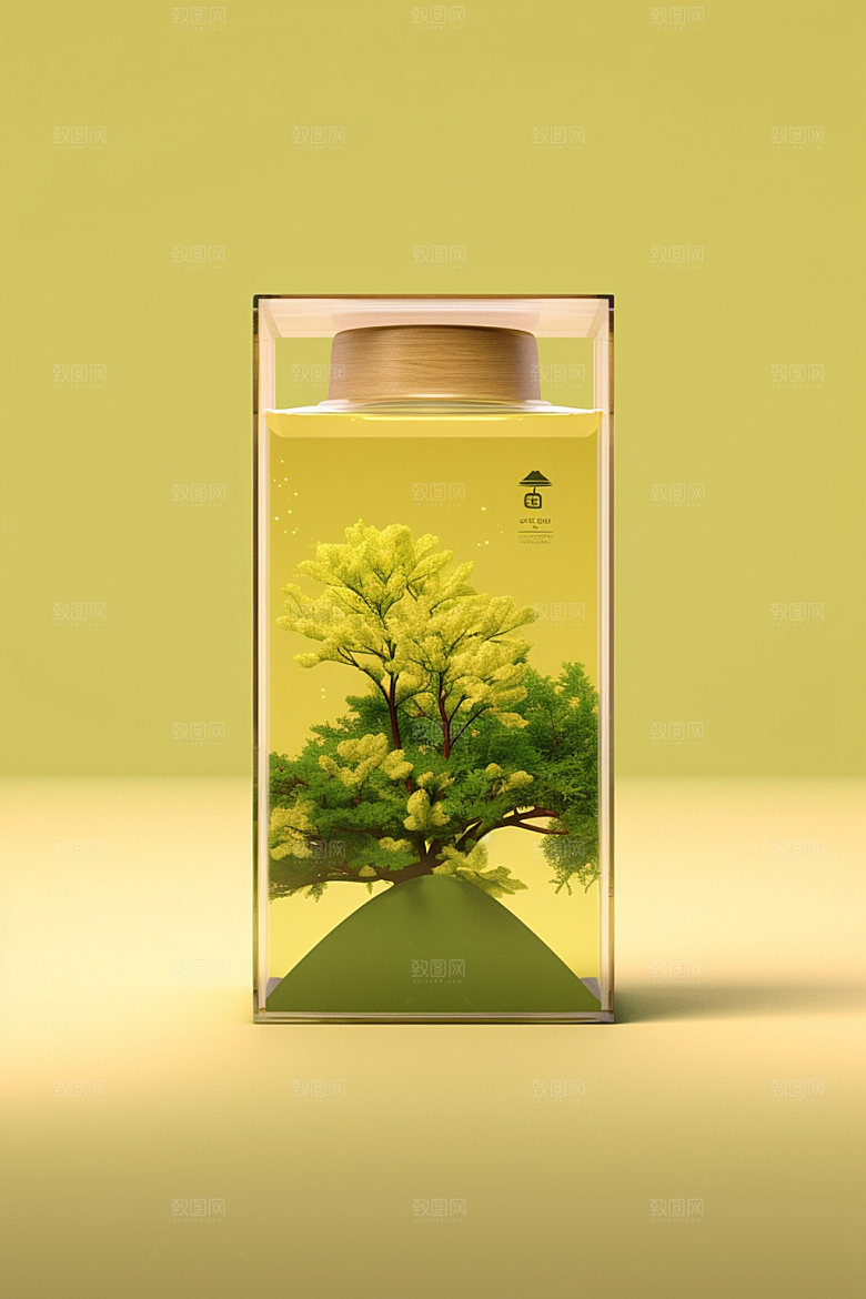 茶叶罐立体传统模型