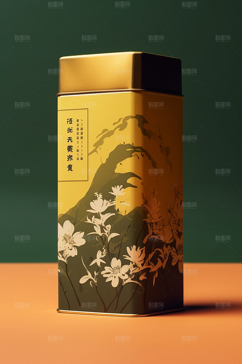 茶叶罐立体传统模型
