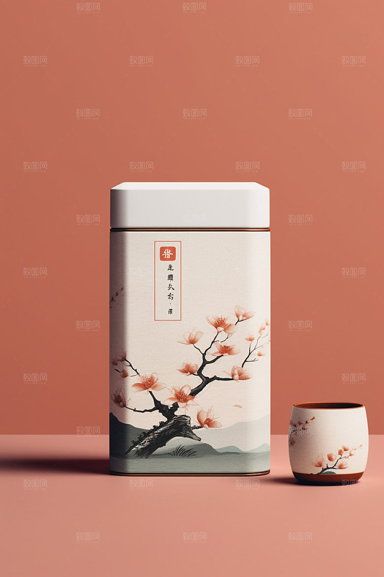 茶叶罐立体传统模型