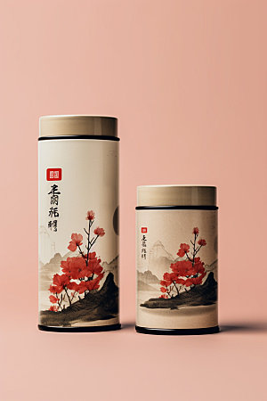 茶叶罐立体中式模型