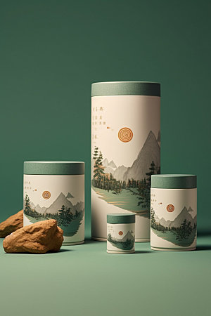茶叶罐立体传统模型