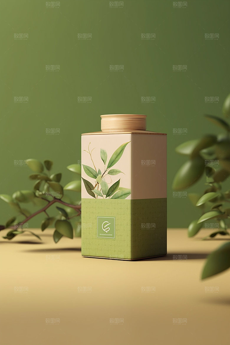 茶叶罐传统中国风模型